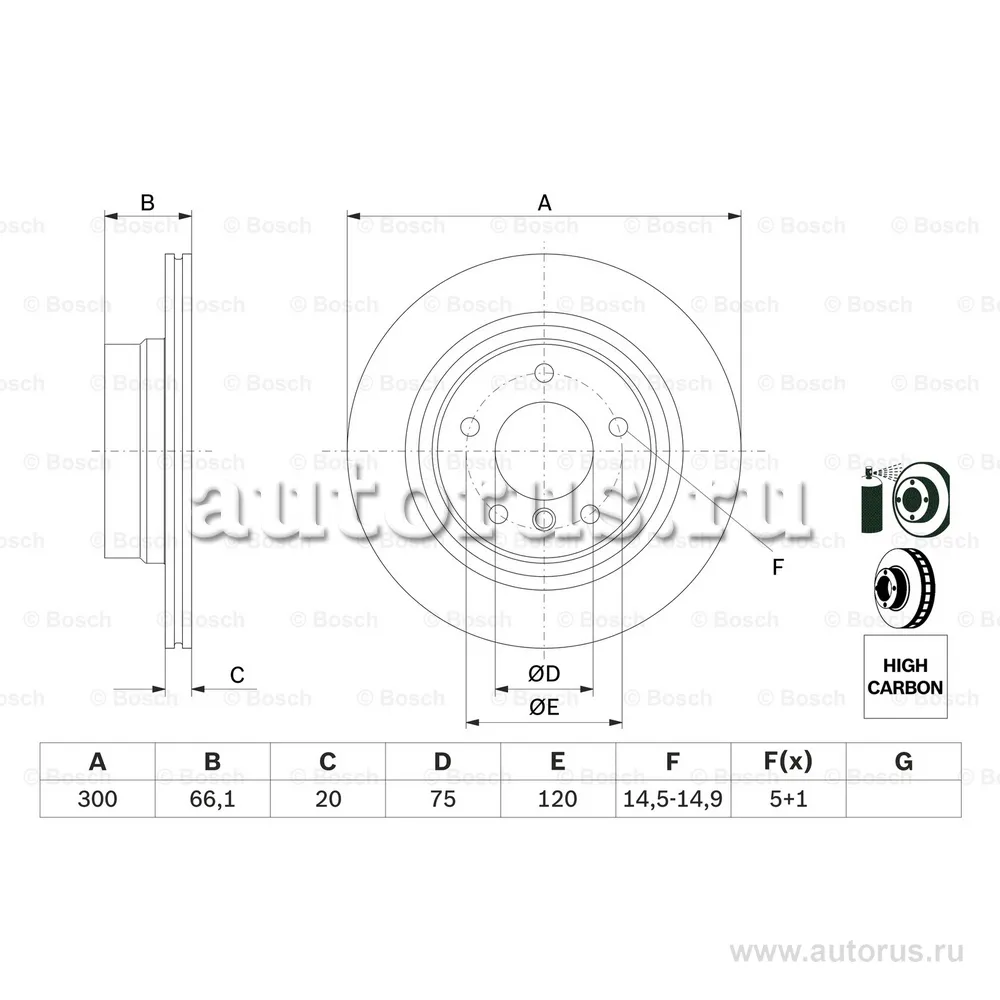 Диск тормозной задний BOSCH 0986479218