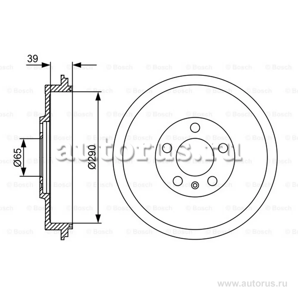 Барабан тормозной VW AUDI SKODA BOSCH 0 986 477 152