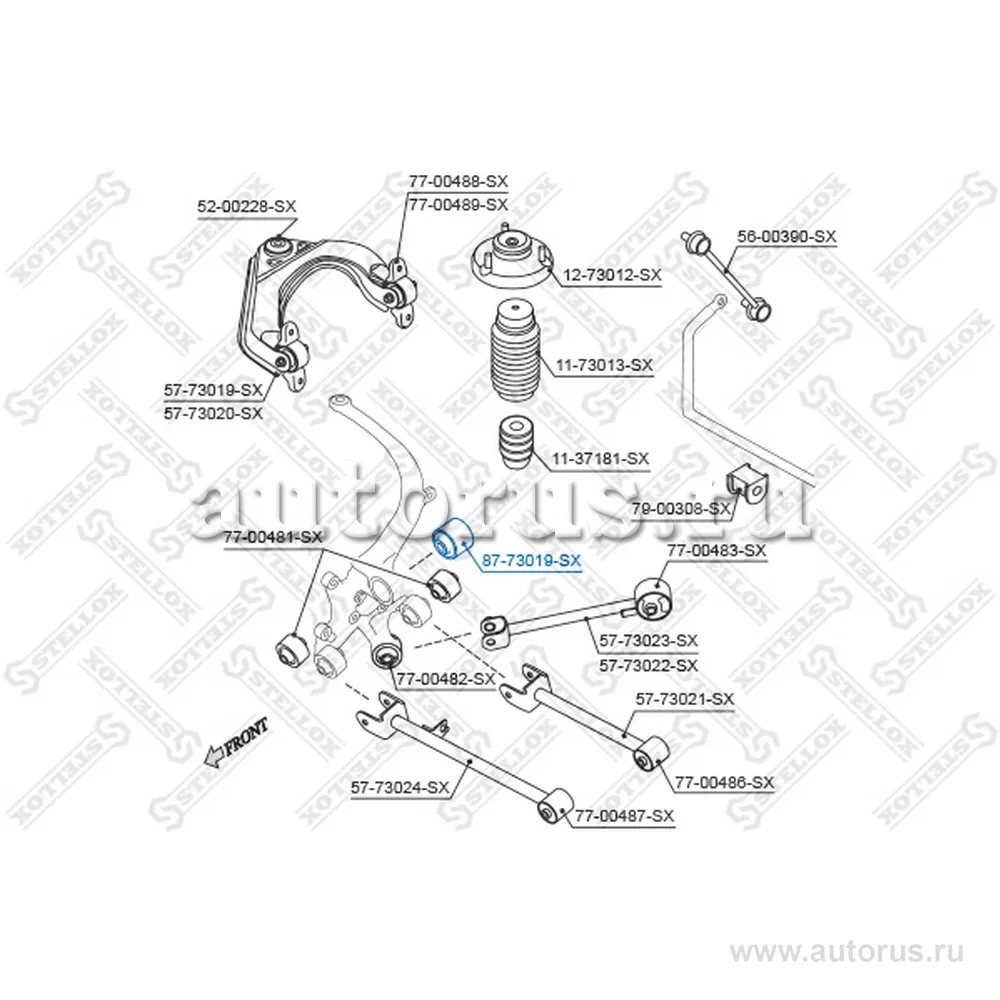 Сайлентблок амортизтора нижн. Daewoo Evanda 02> STELLOX 87-73019-SX