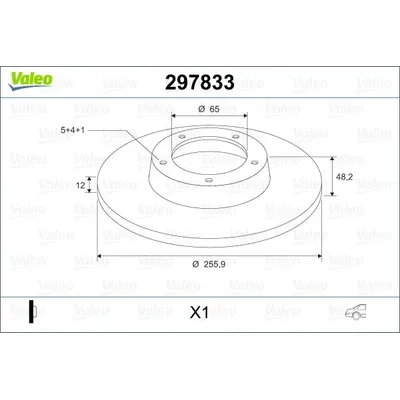 Диск тормозной задний VALEO 297 833
