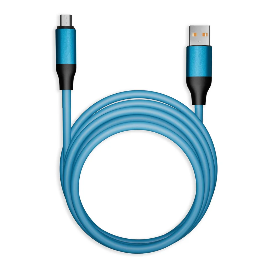 Кабель для зарядки и передачи данных, супертолстый BOLD MICRO USB синий, 3а, TPE, 1 м, SMARTBUY IK-12BOLD-BLUE