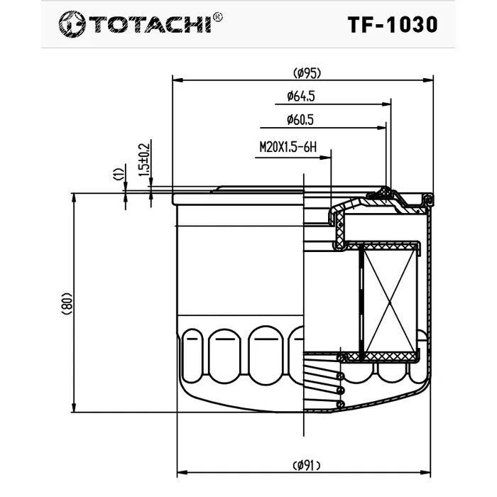 Фильтр топливный TOTACHI TF-1030 FC-317 ME 006066 MANN WK 818/80 TOTACHI TF-1030