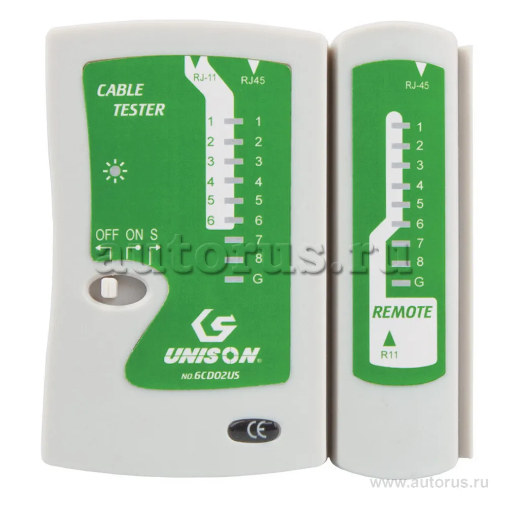 Тестер сетевых кабелей RJ45, RJ11, RJ12, USOC UNISON 6CD02US