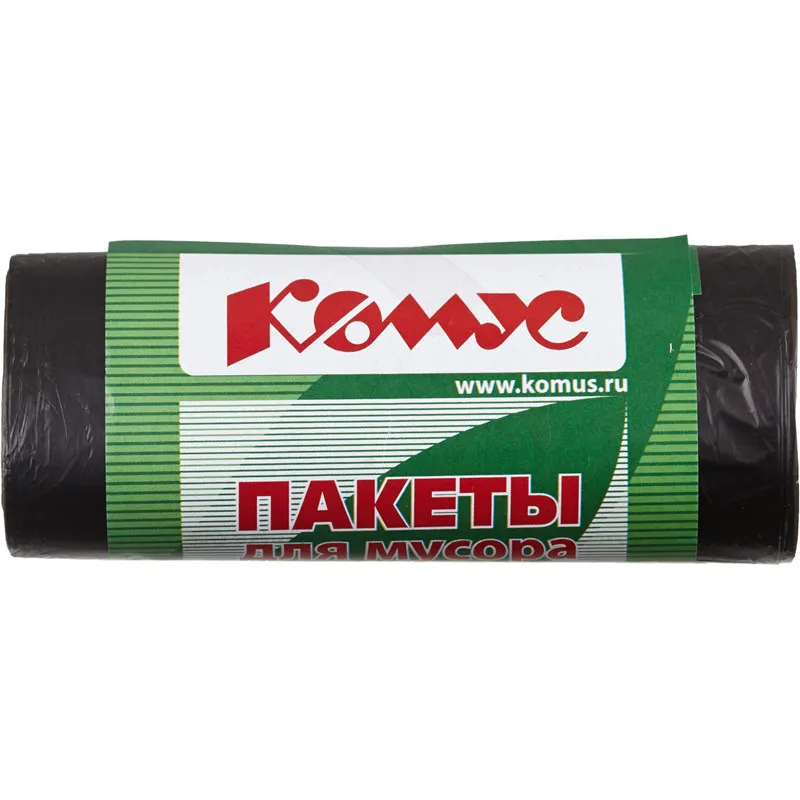 Пакеты для мусора ПНД, 30 л, 30 шт, 10 мкм, 48 х 58 см, черные Комус 157518