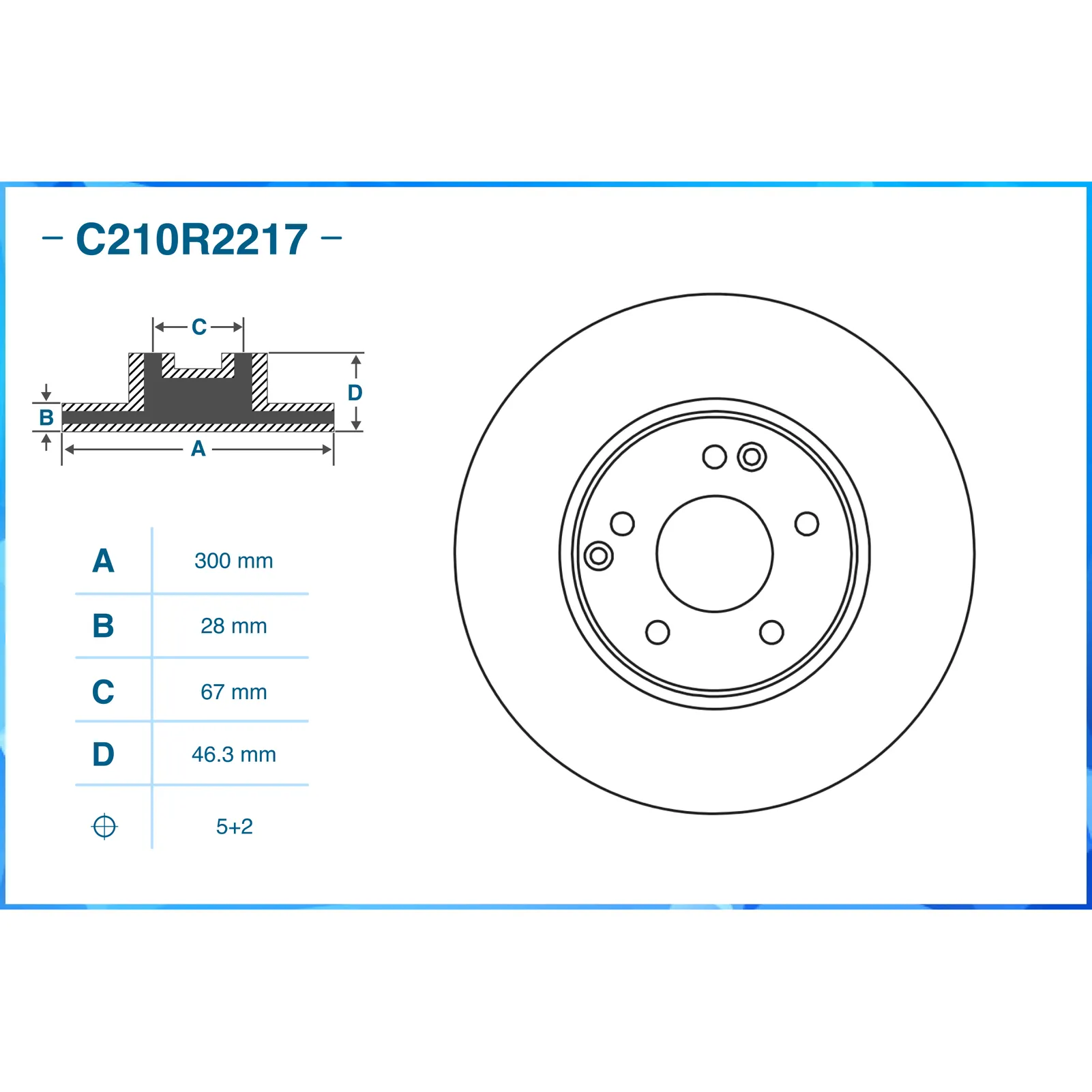 Диск тормозной передний CWORKS C210R2217