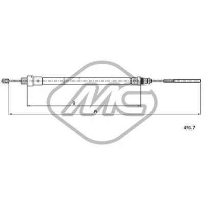 Трос ручника CIT EVASION ALL (DRUM BRAKE) MOD. RHD SX L Metalcaucho 81340