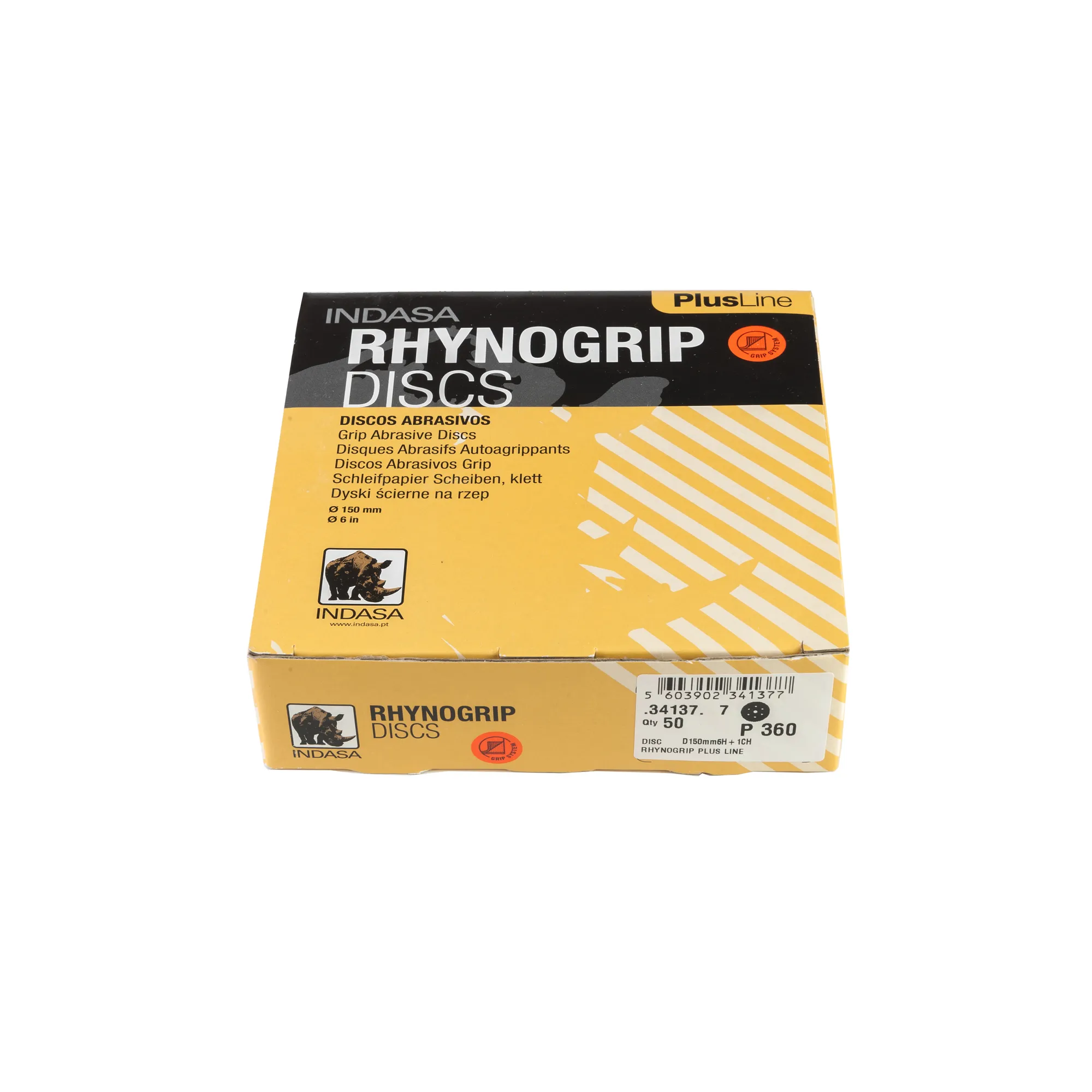 Круг RHYNOGRIP PLUS (6H+1CH) D150мм Р360 (1уп.х50шт) Indasa 34137