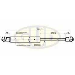 АМОРТИЗАТОР БАГАЖНИКА FRD ESCORT III, IV 07/80-07/90 370N L595/248MM G.U.D GGS020244