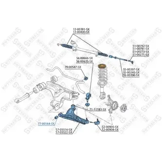 Сайлентблок рычага пер. VW Polo 94>/Lupo 98> STELLOX 77-00164-SX