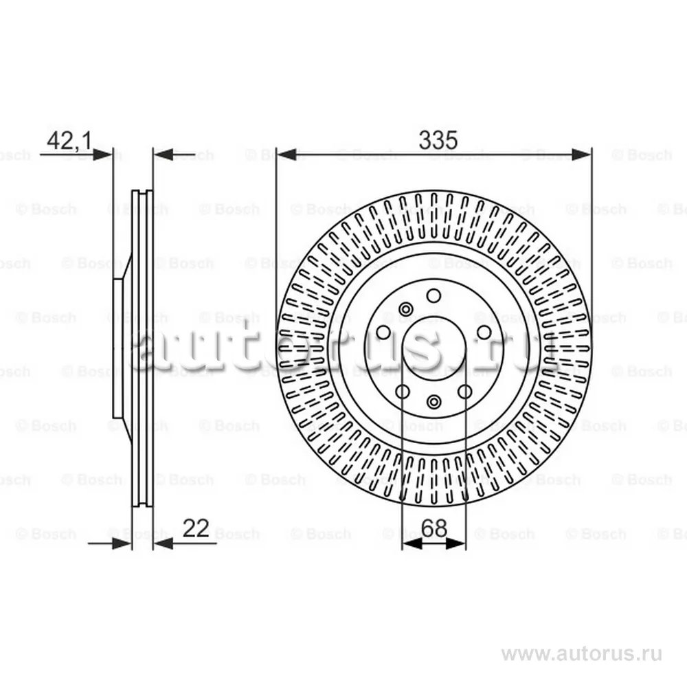 Диск тормозной задний BOSCH 0 986 479 591