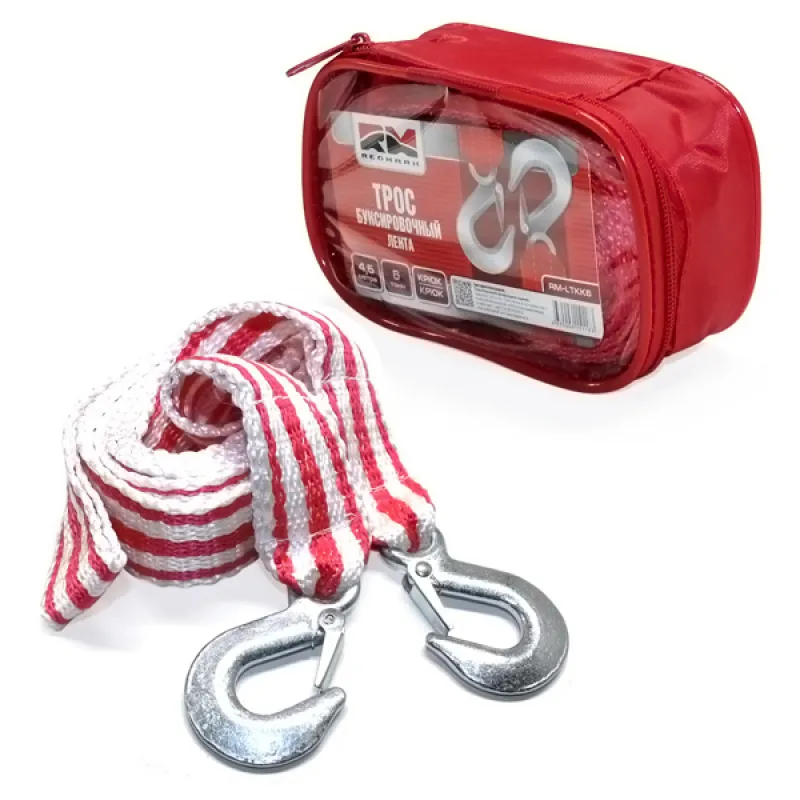 Трос буксировочный лента (4,5 м 6 т.) крюк/крюк RedMark REDMARK RM-LTKK6
