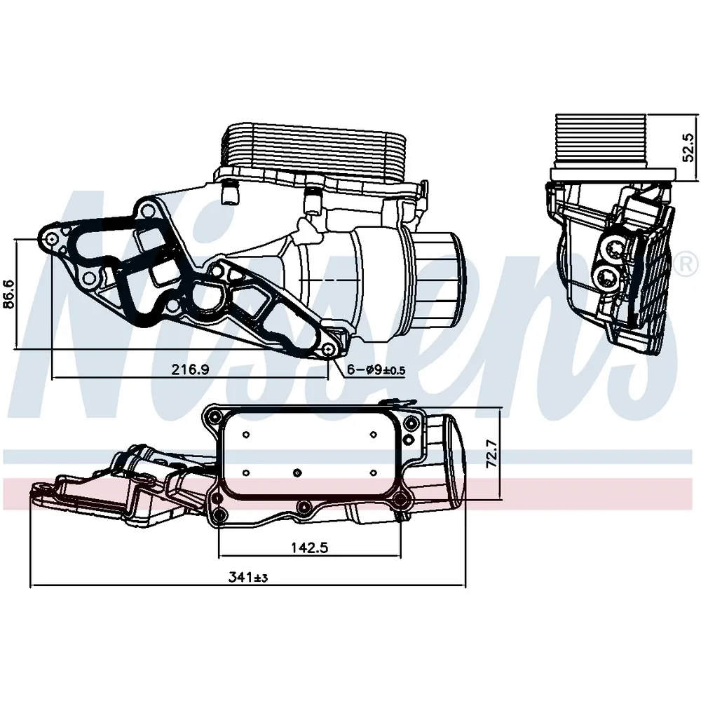 Кулер масл. MERCEDES C-CLASS W204 07- NISSENS 90933