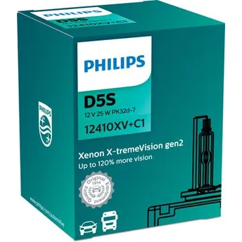 Лампа ксеноновая D5S 12V-25W (PK32d-2) 4800K X-tremeVision gen 2 PHILIPS 12410XV+C1