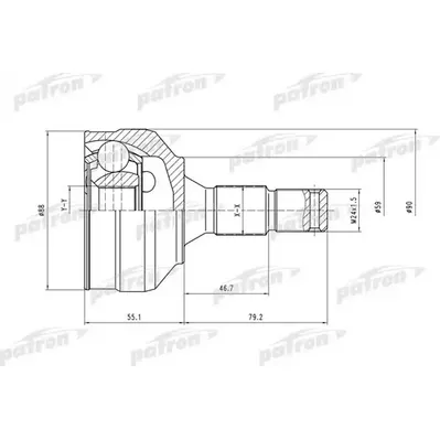 ШРУС наружн к-кт 25x58x34 CITROEN: C4 04-, Peugeot: 307 PATRON PCV1455