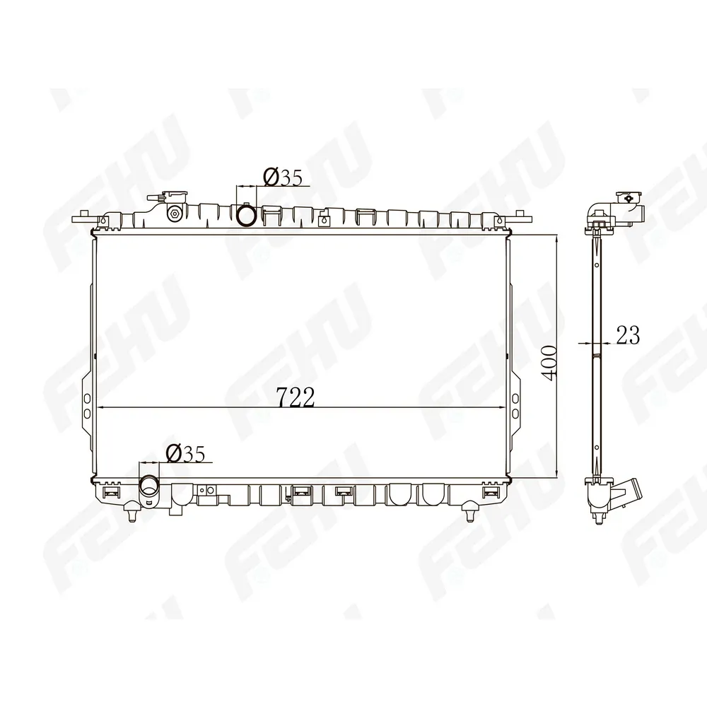 Радиатор охлаждения (сборный) Hyundai Sonata (98-) 2.0/2.4/2.5/2.7 MT FEHU FRC1405m