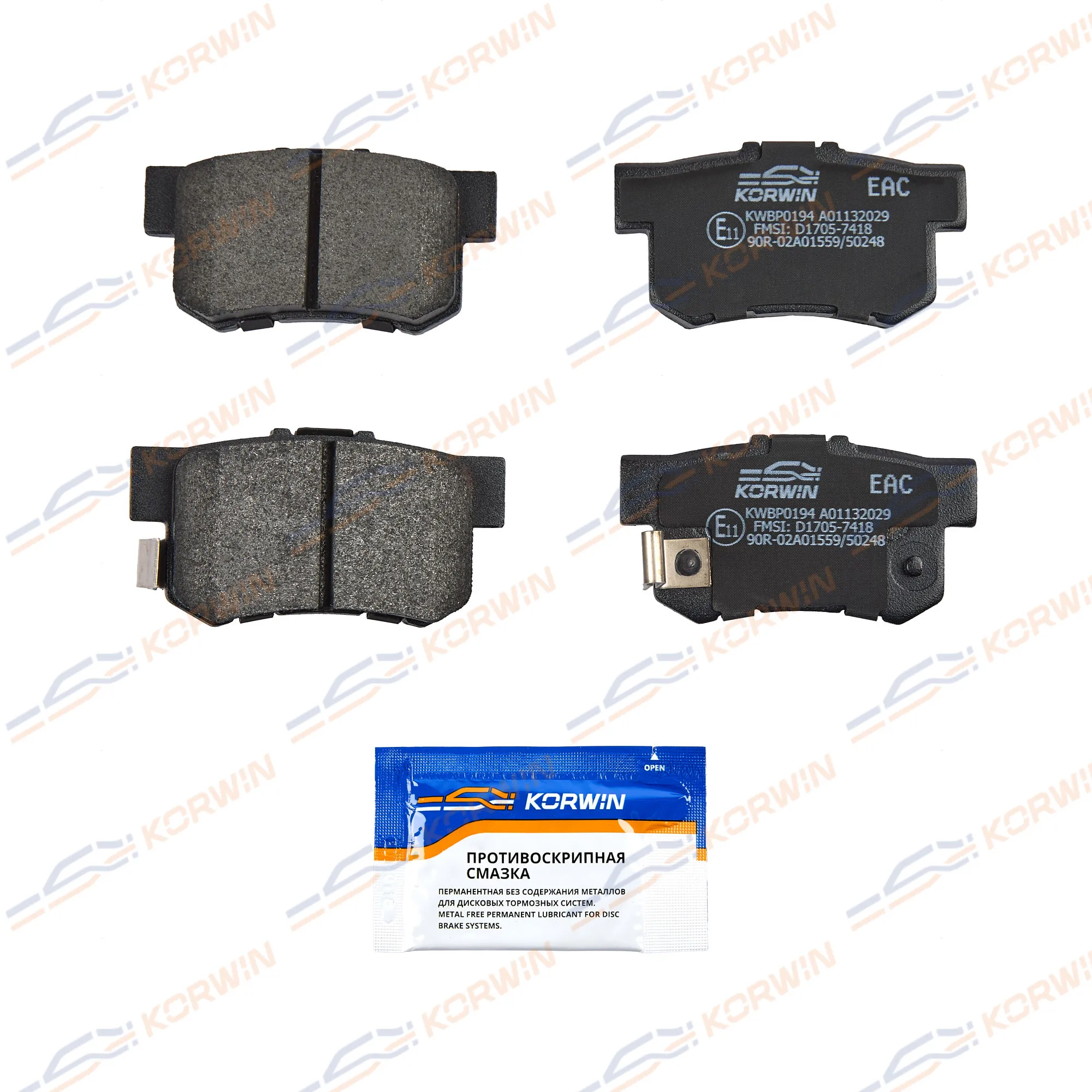 Колодки тормозные зад. Great Wall Hover H6 11-/Honda Civic 95-/CR-V II-III 02- KORWIN KWBP0194