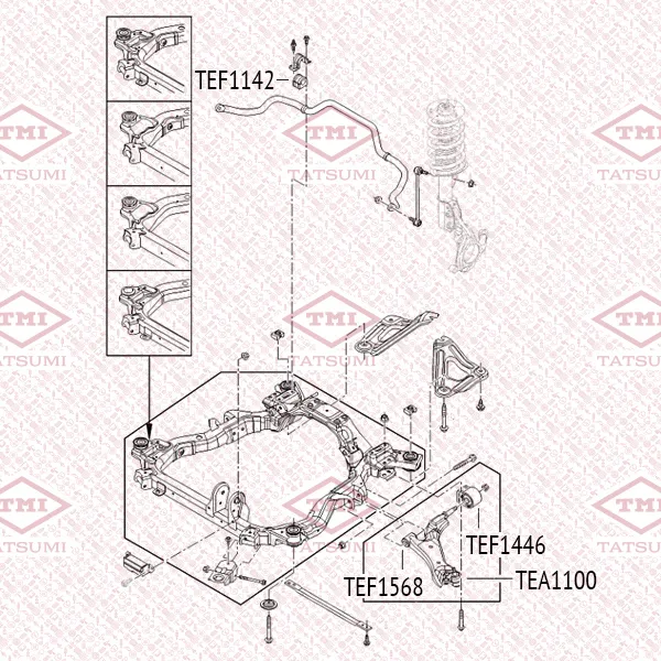 Сайлентблок переднего рычага передний OPEL Antara 06-> TATSUMI TEF1568