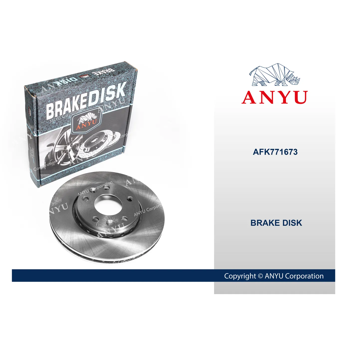 Диск тормозной передний ANYU AFK771673