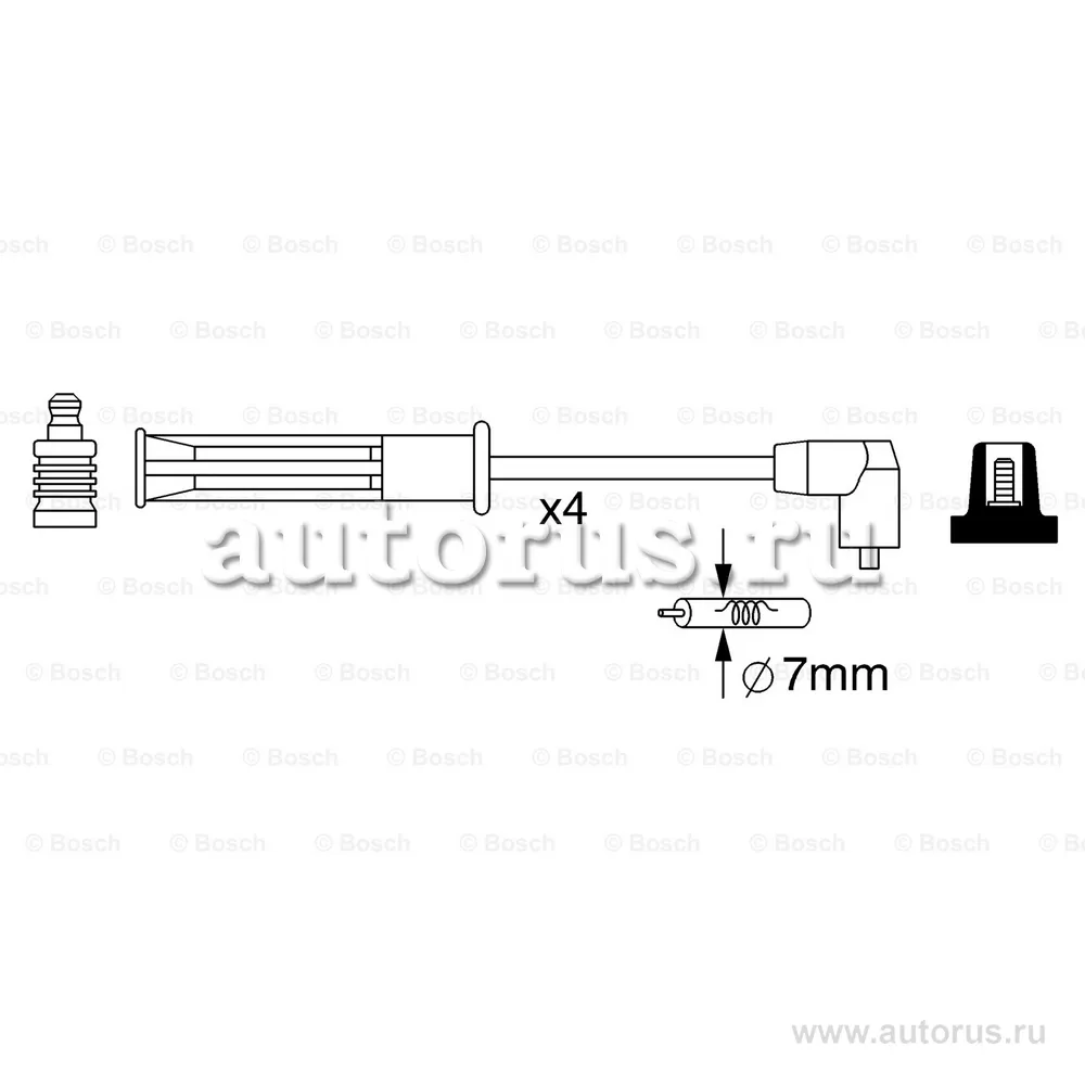 Комплект проводов Renault ClioKangooTwingo 1.2 D7F 96 BOSCH 0 986 357 253