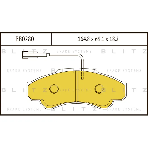 Колодки тормозные дисковые передние CITROEN Jumper 02->FIAT Ducato 02->PEUGEOT Boxer 0 BLITZ BB0280
