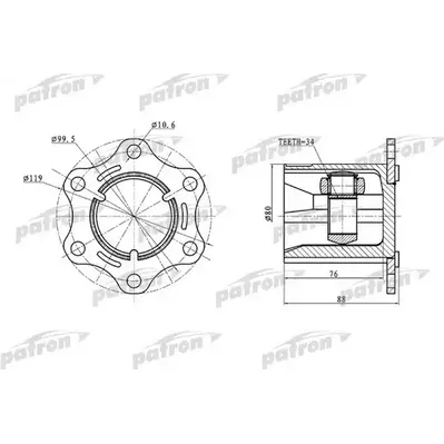 ШРУС внутр к-кт AUDI: A3, SKODA: OCTAVIA, VW: PASSAT B6 PATRON PCV5004