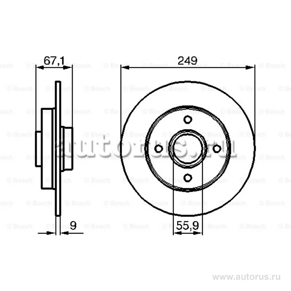 Диск тормозной задний PEUGEOT BOSCH 0 986 479 219
