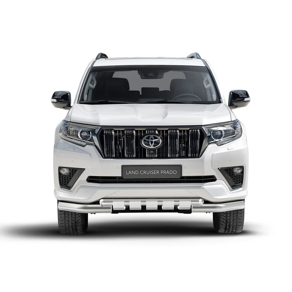 Защита переднего бампера d76+d57 с профильной защитой картера Rival для Toyota Land Cruiser Prado 15 RIVAL R.5726.001