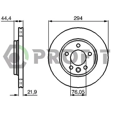 Диск тормозной VW TRANSPORTER T5 03- REAR PROFIT 5010-1286-1