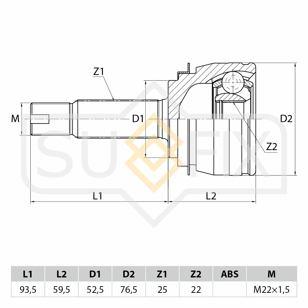 ШРУС SUFIX ST-1058