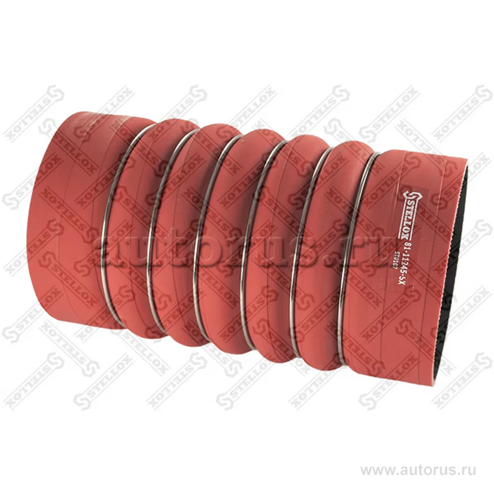 Патрубок интеркулера (рм) красн. D 115mm L 210mm 6 колец Omn MB STELLOX 81-11245-SX