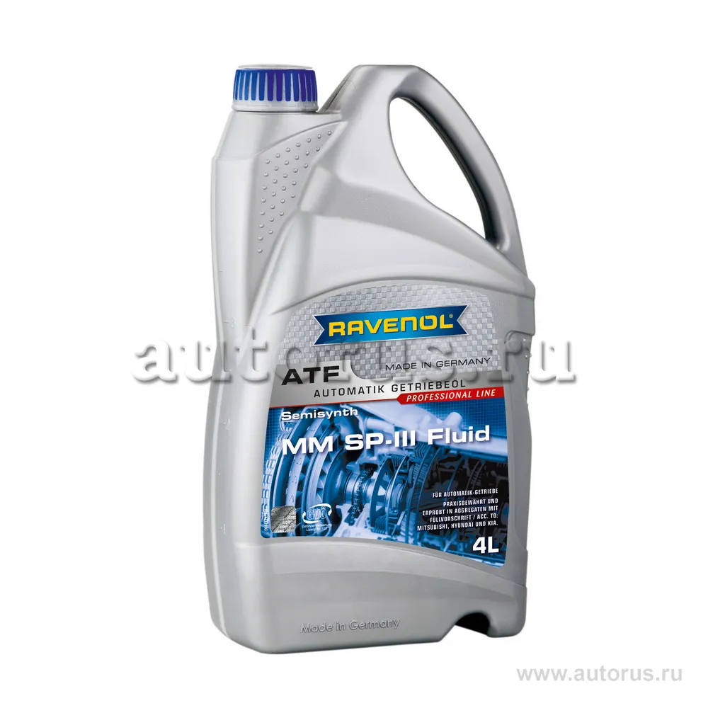Трансмиссионное масло RAVENOL ATF MM SP-III Fluid (4л) new 1212103-004 (4014835733190)