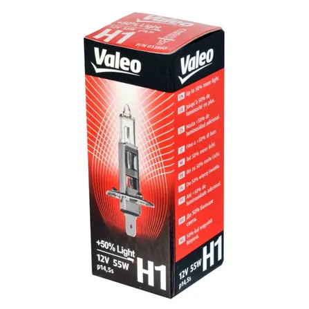 Лампа 12V H1 55W +50% VALEO Standart 1 шт. картон 032503