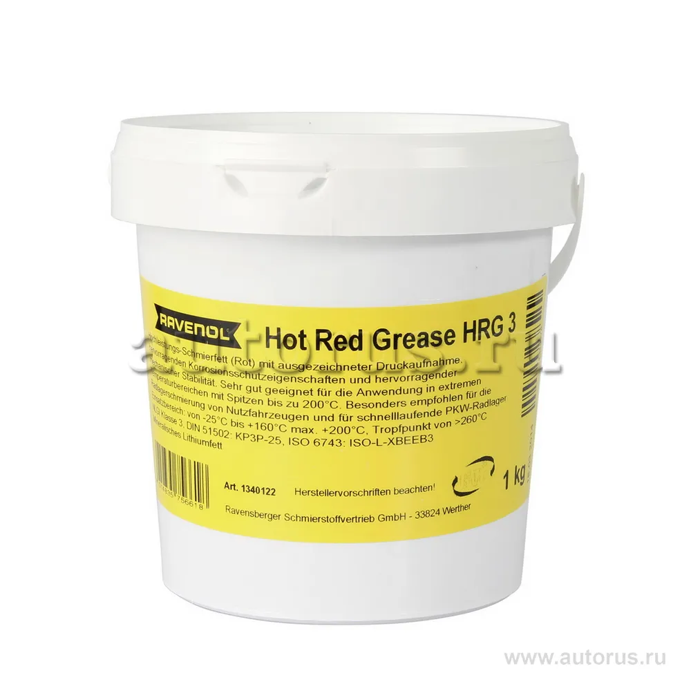 Смазка пластичная RAVENOL Hot Red Grease HRG 3 1 кг Ravenol 1340122-001