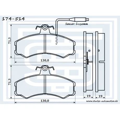 Колодки тормозные FIAT DUCATO передние STARKE 174-514