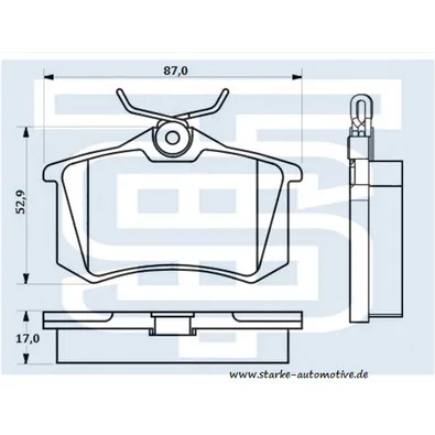 Колодки тормозные AUDI/VW задние STARKE 173551