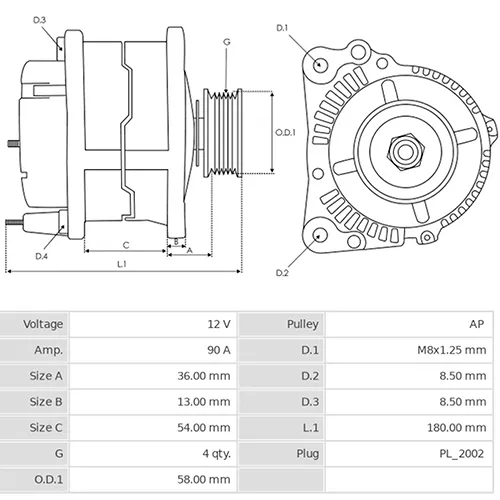 ГЕНЕРАТОР HYUNDAI ACCENT, ELANTRA, GETZ, MATRIX, TRAJET, TUCSON, VERNA, KIA CARENS, CEED, CERATO, RI ZIKMAR Z28532R