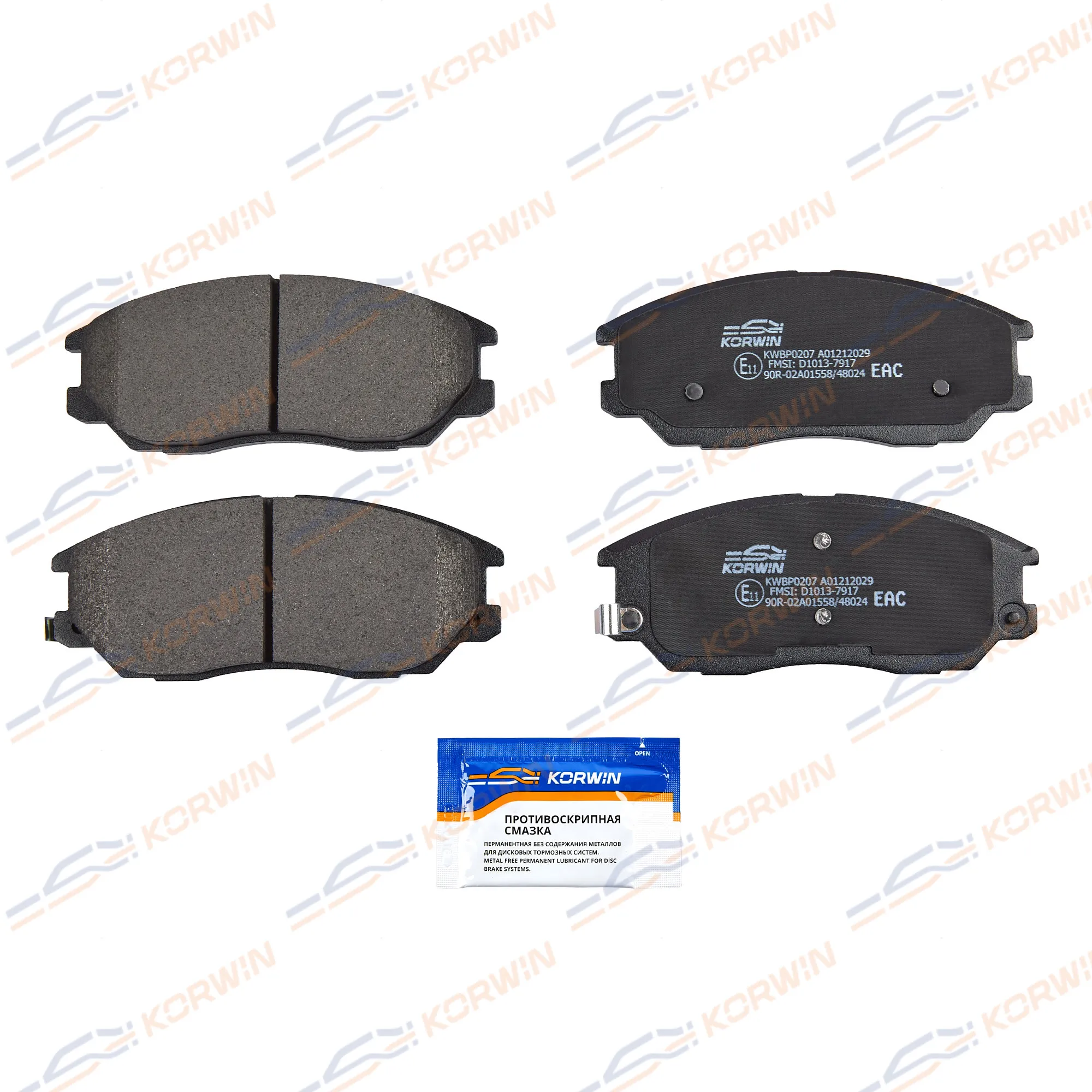 Колодки тормозные перед. Hyundai Terracan (HP) 01-/Kia Opirus 03-/SsangYong KORWIN KWBP0207