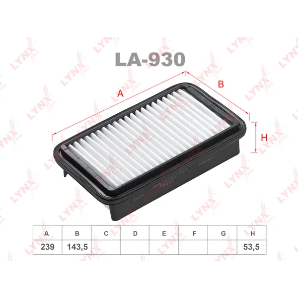Фильтр воздушный LYNXauto LA-930