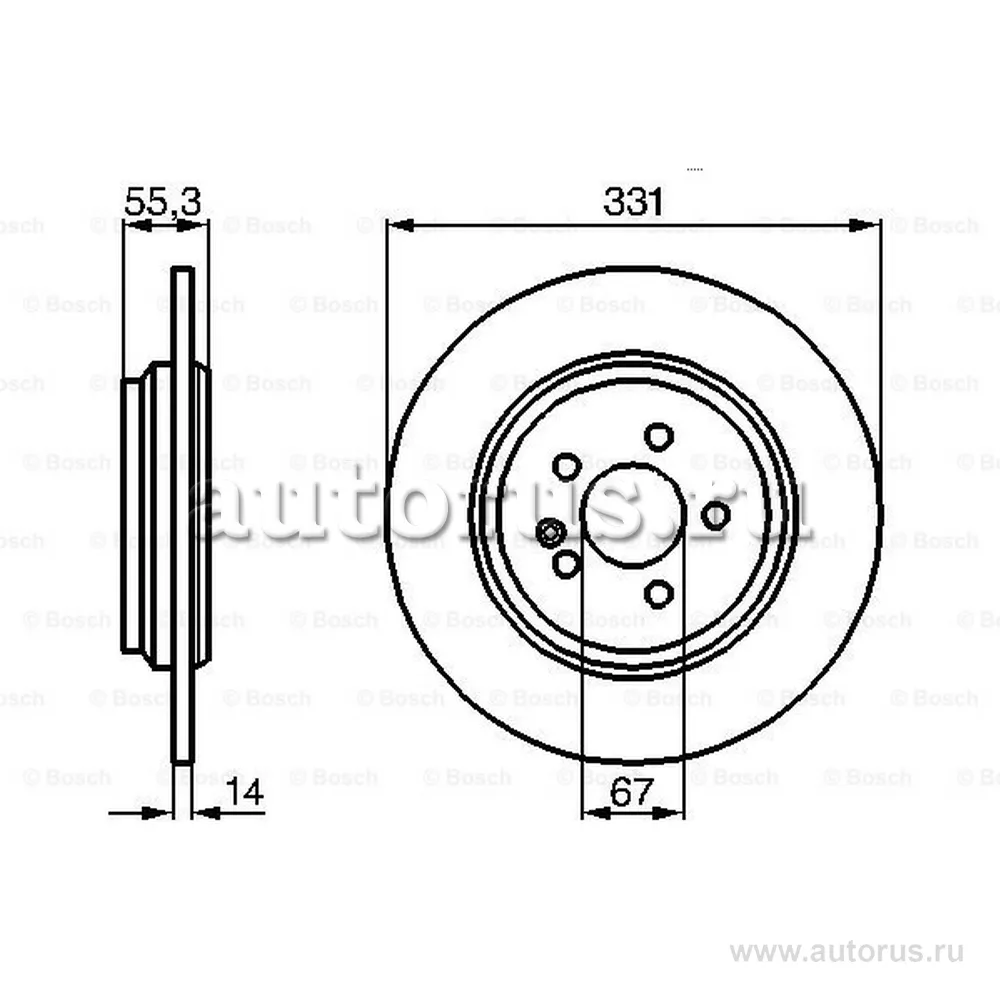 Диск тормозной задний BOSCH 0 986 478 995