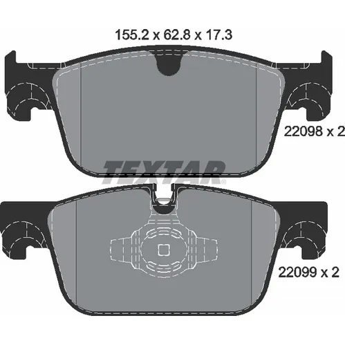 Колодки тормозные дисковые перед VOLVO S90 II ESPORTIVO (234),S90 II (234),V60 II (225),V90 II Estat TEXTAR 2209801