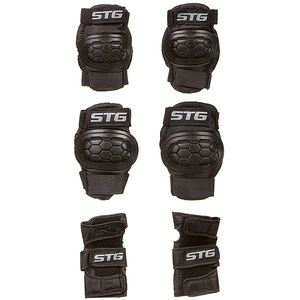 Защита детская STG YX-0303 комплект: наколенники, налокотник, защита кисти.черная, размер S STG Х83225