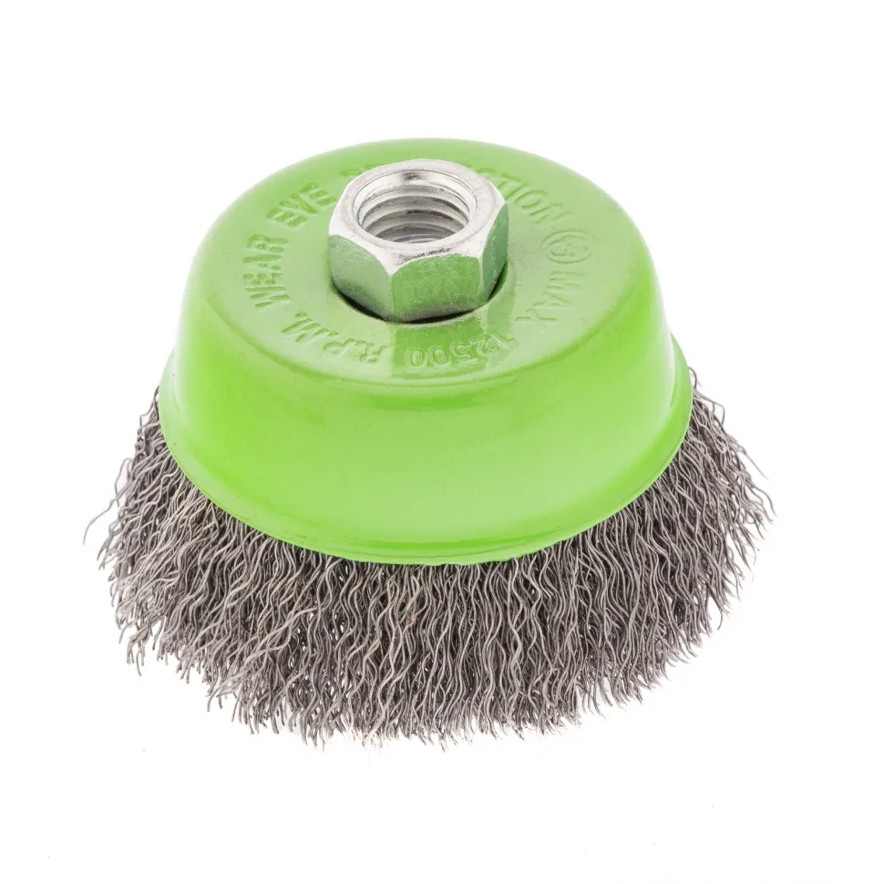 Щетка для УШМ, 75 мм, М14, чашка, витая проволока 0,3 мм СИБРТЕХ 746047