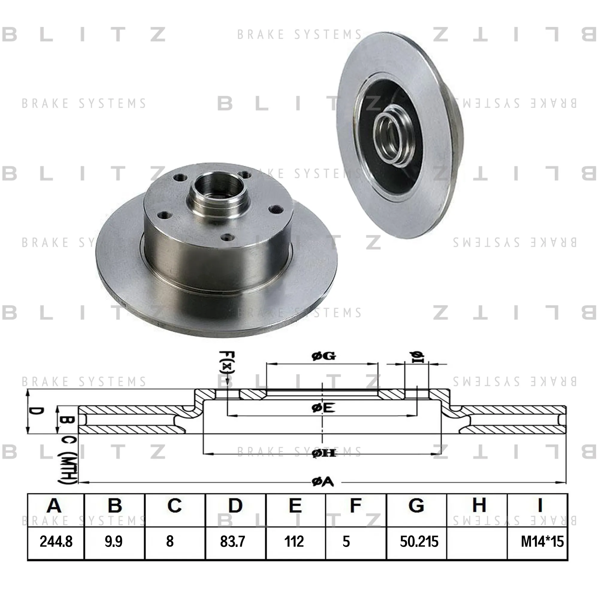Диск тормозной задний AUDI A4 96-> BLITZ BS0145