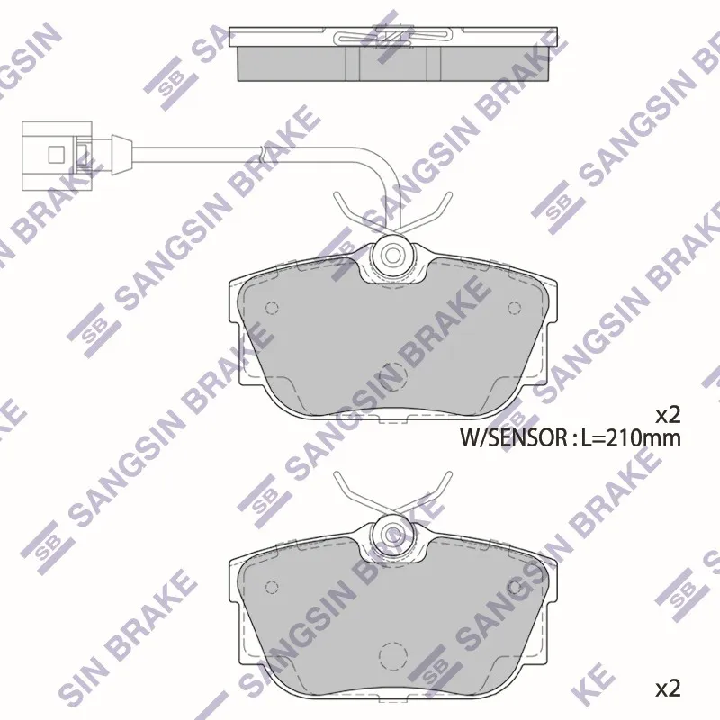 колодки дисковые задние VW T4 1.8/2.0/2.5/1.9D/TD/2.4D Syncro 90-98 SANGSIN BRAKE SP1984A