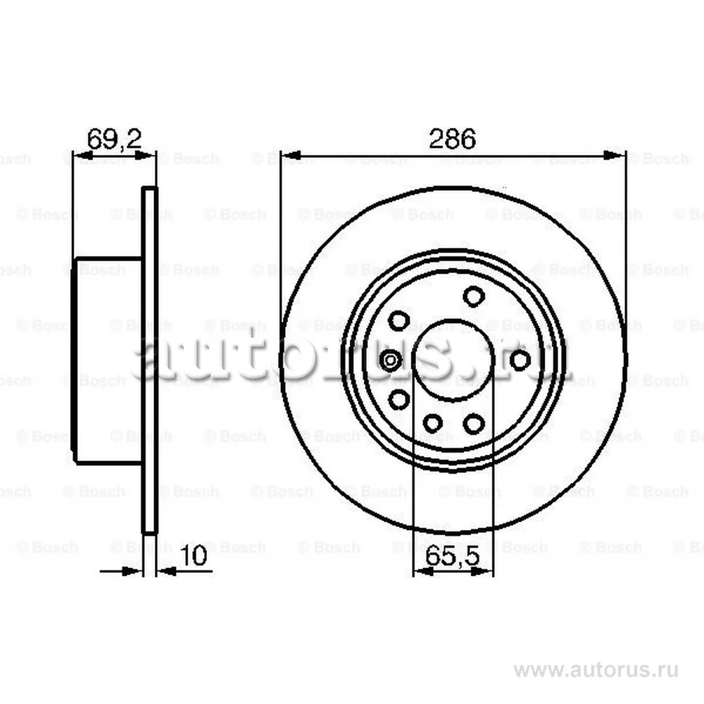 Диск тормозной OPEL VECTRA 95-03/SAAB 900 93-98/9-3 98-03/9-5 98- задний BOSCH 0 986 478 436