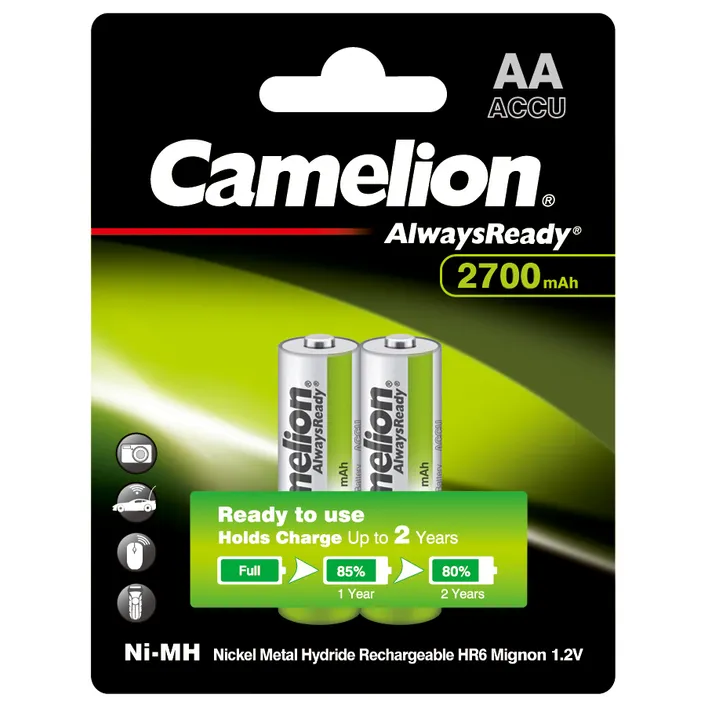 Батарейка Ni-Mh Camelion Always Ready AA 1,2V (2 шт) NH-AA2700BP2