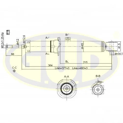АМОРТИЗАТОР ПЕР ПРАВ ГАЗ KIA SORENTO 06-07 G.U.D GSA340045