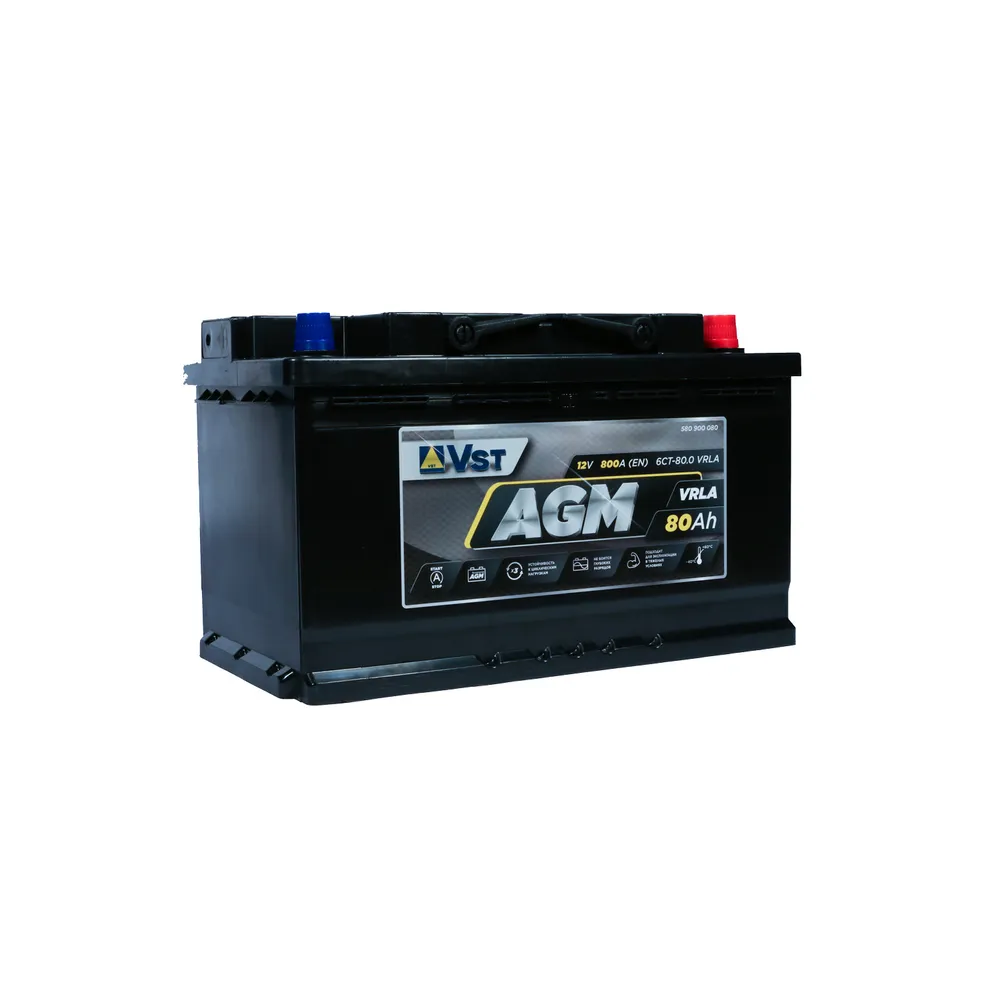 Аккумулятор VST AGM Stop&Go 80 А/ч обратный R+ 315x175x190 L4 EN 800 А