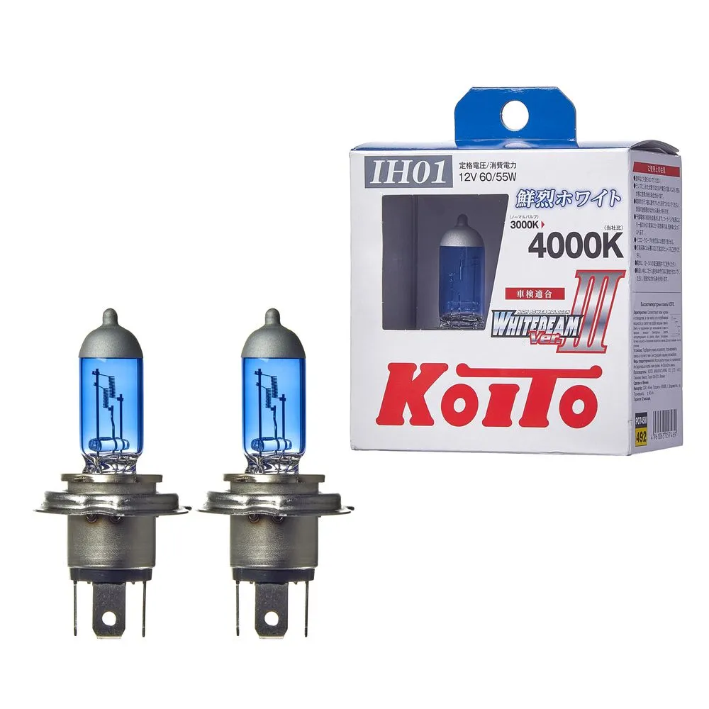 Лампа 12V IH01 60/55W 4000K KOITO Whitebeam 2 шт. картон P0745W