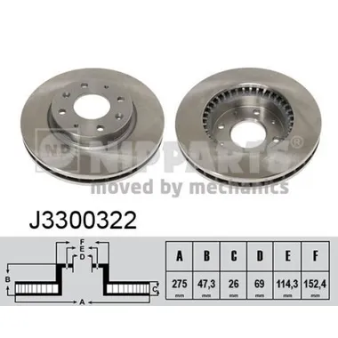 Диск тормозной передний NIPPARTS J3300322